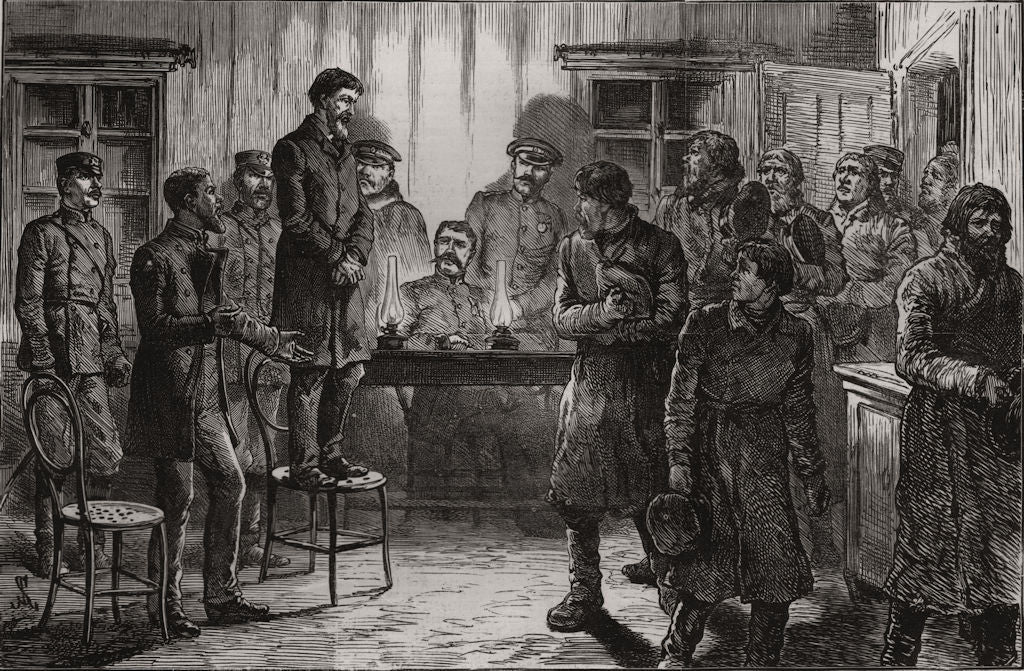 Identifying a Russian nihilist at the chief police office, St. Petersburg 1887